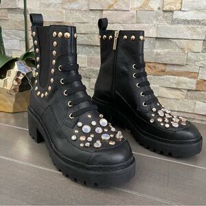 NWOB Karl Largefeld Breck Embellished Chelsea Boots